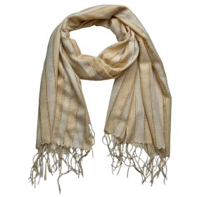2pcs Classic Yarn Dyed Pattern Khaki Long Scarf,vacation,daily Life,evening Party,Office Appropriate Subtlety For Women Men,for Casual Outfits (Option: 1pcs)