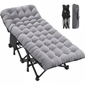 Foldable Camping Bed With Mattress, Sturdy And Durable Folding Bed (Option: Grey)