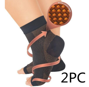 Men Women Anti Fatigue Compression Foot Sleeve Foot Ankle Compression Socks (Option: L XL-01×2pcs)