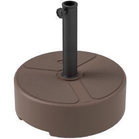 Round Patio Umbrella Base Holder, Heavy Duty Outdoor Umbrella Stand Base, Filled Up to 44lbs with Stand or 40lbs with Water for Garden, Poolside (Option: Brown-545x475x170 mm)