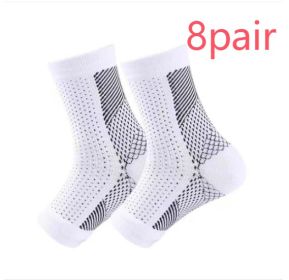 Outdoor Fitness Socks Toe Protection Compression Socks (Option: White-LXL-8pair)