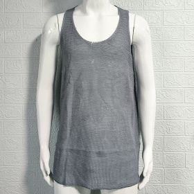 Men's Summer Loose Sleeveless Knitted Vest (Option: Gray-M)