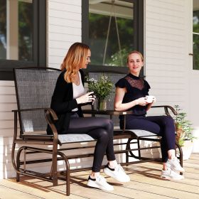 2-Seat Outdoor Glider Swing (Option: Gray-1420x680x195 mm)