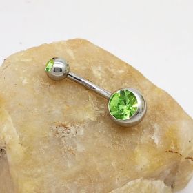 Puncture Hypoallergenic Titanium Steel Navel Buckle Belly Nail (Color: Light Green)