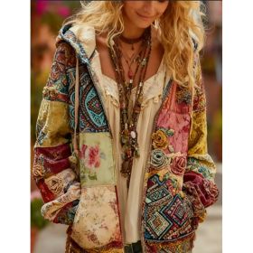 Ladies' Printed Hooded Zip-Up Jacket (Option: Style4-L)