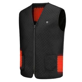 1Pc Heat Jacket Vest 3 Heating Gear Adjustable USB Heated Vest Warm Heat Coat Vest With 5 Heating Zones For Men Women Winter Outdoor Activity (Option: 2XL)