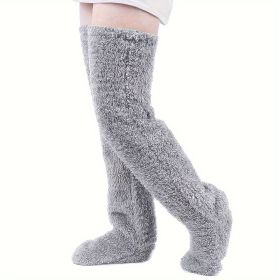 Vacuum Packaging Goose Down Leg Socks (Option: Light Gray-Average Size)