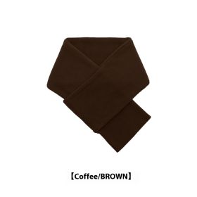 Autumn And Winter Warm Scarf Fashion Simple Solid Color Men's Polar Fleece (Option: Brown-80 To 100cm)