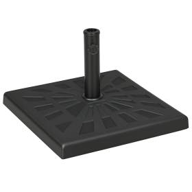 42lbs Resin Patio Umbrella Base, 20" Square Outdoor Umbrella Stand Holder for Parasol Poles 1.26", 1.5", and 1.9" Dia, Black (Option: Black-650x570x100 mm)