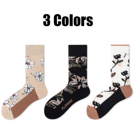 3 Pairs Men Colorful Compression Running Socks  Crew Athletic Hiking Wicking Anti Blister Cushioned Anti-odor And Breathable For Running Hiking C (Option: Men)