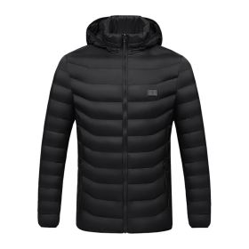 Winter Heated  Plus Size Jacket Electric Heated Clothing (Option: Zone 4single control black-S)