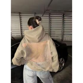 Women's Hooded Sportswear Casual Long Sleeved Shirt (Option: Apricot-L)