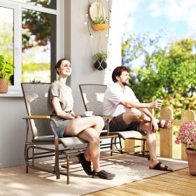 Outdoor 2-Person Glider Bench (Option: Light Mixed Brown-1430x700x200 mm)