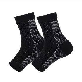 Outdoor Fitness Socks Toe Protection Compression Socks (Option: Blackbackground withwhite dots-XXL-1pair)