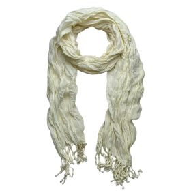 2pcs Pure White Crinkle Texture Brightens Complexion Scarf,Wedding Season Staple Scarf,vacation,daily Life,evening Party,Office Appropriate Subtl (Option: 1pcs)