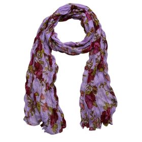 2pcs  Vibrant Crinkle Magenta Printed Polyester Texture Scarf,Versatile Everyday Scarf ,Pairs With All Casual Outfits,Office Appropriate Subtlety (Option: 1pcs)