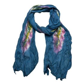 2pcs Turquoise Tie-Dye Cotton Scarf,Crinkle Soft And Breathable Scarf ,vacation,daily Life,evening Party,Office Appropriate Subtlety For Women Me (Option: 1pcs)