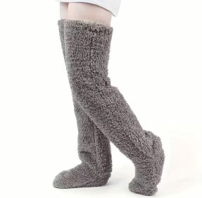 Vacuum Packaging Goose Down Leg Socks (Option: Gray-Average Size)