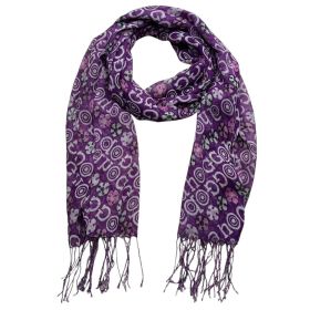 2pcs Purple Flowy Boho Viscose Watercolor Inspired On Airy Scarf,Luxe Look For Evening Wear,Scarf,vacation,daily Life,evening Party,Office Approp (Option: 1pcs)