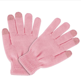 Unisex Winter Knit Gloves Touchscreen Outdoor Windproof Cycling Skiing Winter Warm Gloves (Color: Pink)