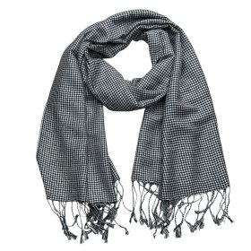 2pcs Modern Edge With Classic Colors Black White Graphic Jacquard Scarf ,Luxe Look For Evening Wear,Scarf,vacation,daily Life,evening Party,Offic (Option: 1pcs)