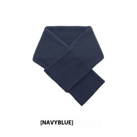 Autumn And Winter Warm Scarf Fashion Simple Solid Color Men's Polar Fleece (Option: Navy Blue-80 To 100cm)