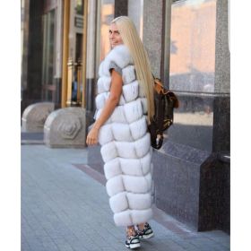 New Faux Fur Square Vest Extended Bread Block Vest Coat (Option: White-S)