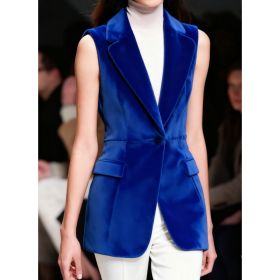 Casual Collared Single-button Slim-fit Velvet Sleeveless Vest (Option: 4style-S)