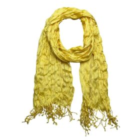 2pcs Sunshine Yellow Crinkle Blend Scarf,Beach Vacation Essential,vacation,daily Life,evening Party,Office Appropriate Subtlety For Women Men (Option: 1pcs)