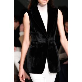Casual Collared Single-button Slim-fit Velvet Sleeveless Vest (Option: 5style-S)