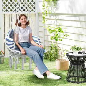 Hammock Swing Chair (Option: Blue, White-830x830x60 mm)
