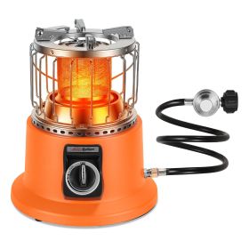 3000W 2 In 1 Portable Propane Heater Stove Portable Propane Heater Outdoor Gas Stove With Pot Stand Gas Pipe For Camping Ice Fishing Patio RV (Option: Orange)