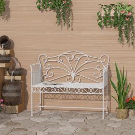 50" Outdoor Garden Bench (Option: White-1150x530x155 mm)