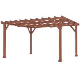 11' x 12.5' Outdoor Wood Pergola with Grape Trellis for Patio, Deck, Backyard, Lawn (Option: Brown-2205x260x225 mm)