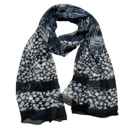 2pcs Classic Imeless Black Scroll Everyday Scarf,Black Scarf,Versatile Everyday Scarf ,Pairs With All Casual Outfits,Office Appropriate Subtlety (Option: 2pcs)