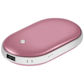 Portable Hand Warmer 5000mAh Power Bank Rechargeable Pocket Warmer Double-Sided Heating Handwarmer (Option: RoseGold)