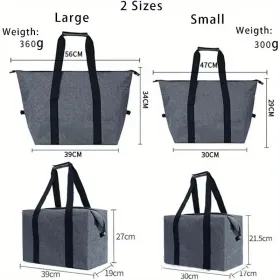 Large Cooling Bag, 5.28gal Foldable Shopping Bag (Option: Gray)