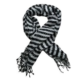 2pcs Black White Square Scarf,stripe With Metallic Threads Scarf,Luxe Look For Evening Wear,Scarf,vacation,daily Life,evening Party,Office Approp (Option: 1pcs)