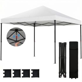10 x 10 ft Pop Up Canopy Tent with One Push Setup, Outdoor Portable Instant Canopy Shelter w/ Roller Bag, White (Option: White-1210x205x220 mm)