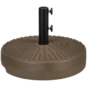 Umbrella Stand for 1.5" or 2" Umbrella Poles, Round Fillable Umbrella Base for Outdoor, Lawn, Deck, Brown (Option: Brown-560x150x500 mm)