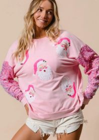 European And American Women's Clothing Christmas Long-sleeved Sweater (Option: Pink-M)