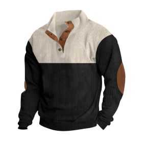 Spring And Autumn New Men's Stand-up Base Shirt Casual Sports Pullover (Option: Black-M)