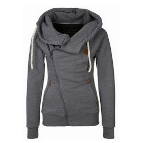 Women's Sport Cardigan Side Zipper Hoodie (Option: Dark Gray-M)