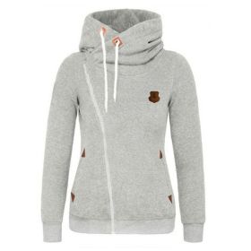 Women's Sport Cardigan Side Zipper Hoodie (Option: Light gray-M)