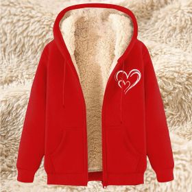 Sweater Men's Fleece-lined Thickened Men's Winter Lambskin (Option: 17 Red-L)