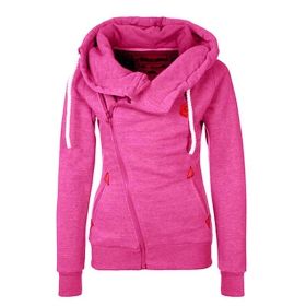 Women's Sport Cardigan Side Zipper Hoodie (Option: Red-3XL)