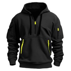 Dropped Shoulder Hooded Sweatshirt Men's Women's Plus Size Loose Pullover Fashion Sweatshirt (Option: Black-XXL-1pcs)