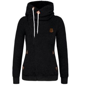 Women's Sport Cardigan Side Zipper Hoodie (Option: Black-4XL)