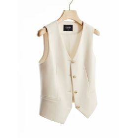 Fashionable Suit Vest Women's Top (Option: Beige-4XL)
