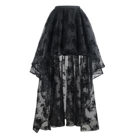 Korean-style Embroidered Floor-length Bridal Wedding Dress Long Sleeve Lace Slim-fit Slimming Irregular Half-length (Option: Black-6XL)